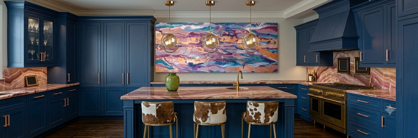 Golden Aura Glass Pendant Light