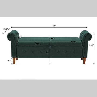 Jade Green Entryway Settee
