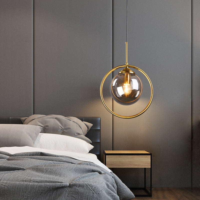 Golden Aura Glass Pendant Light