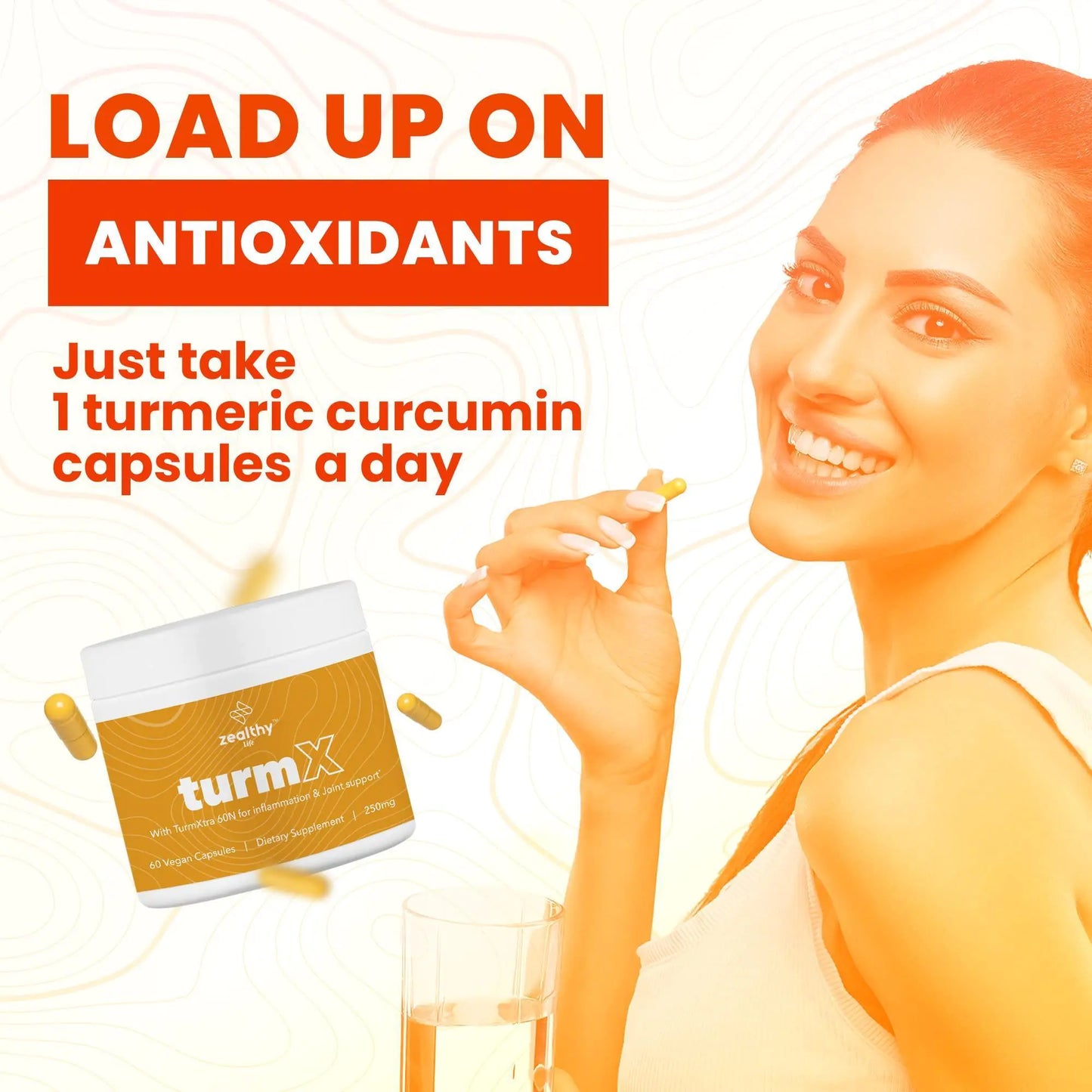 Turmeric Supplement - 250 mg per Capsule