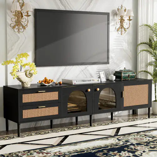 The Montclair Noir Rattan Media Credenza