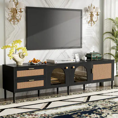 The Montclair Noir Rattan Media Credenza