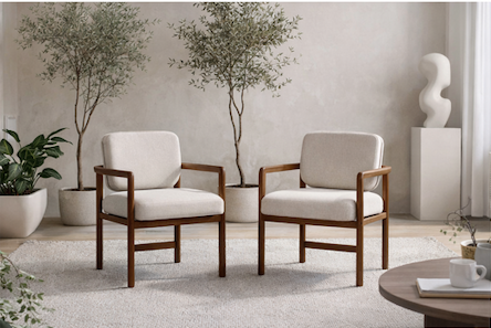 Scandinavian Zen Arm Chair Duo
