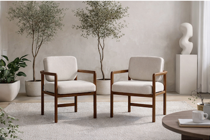 Scandinavian Zen Arm Chair Duo