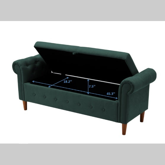 Jade Green Entryway Settee