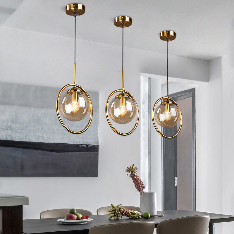 Golden Aura Glass Pendant Light