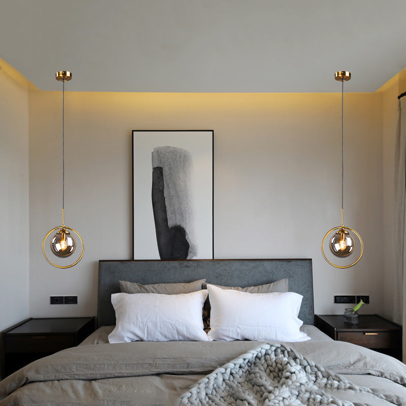 Golden Aura Glass Pendant Light