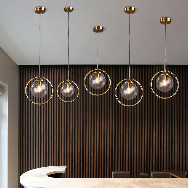 Golden Aura Glass Pendant Light